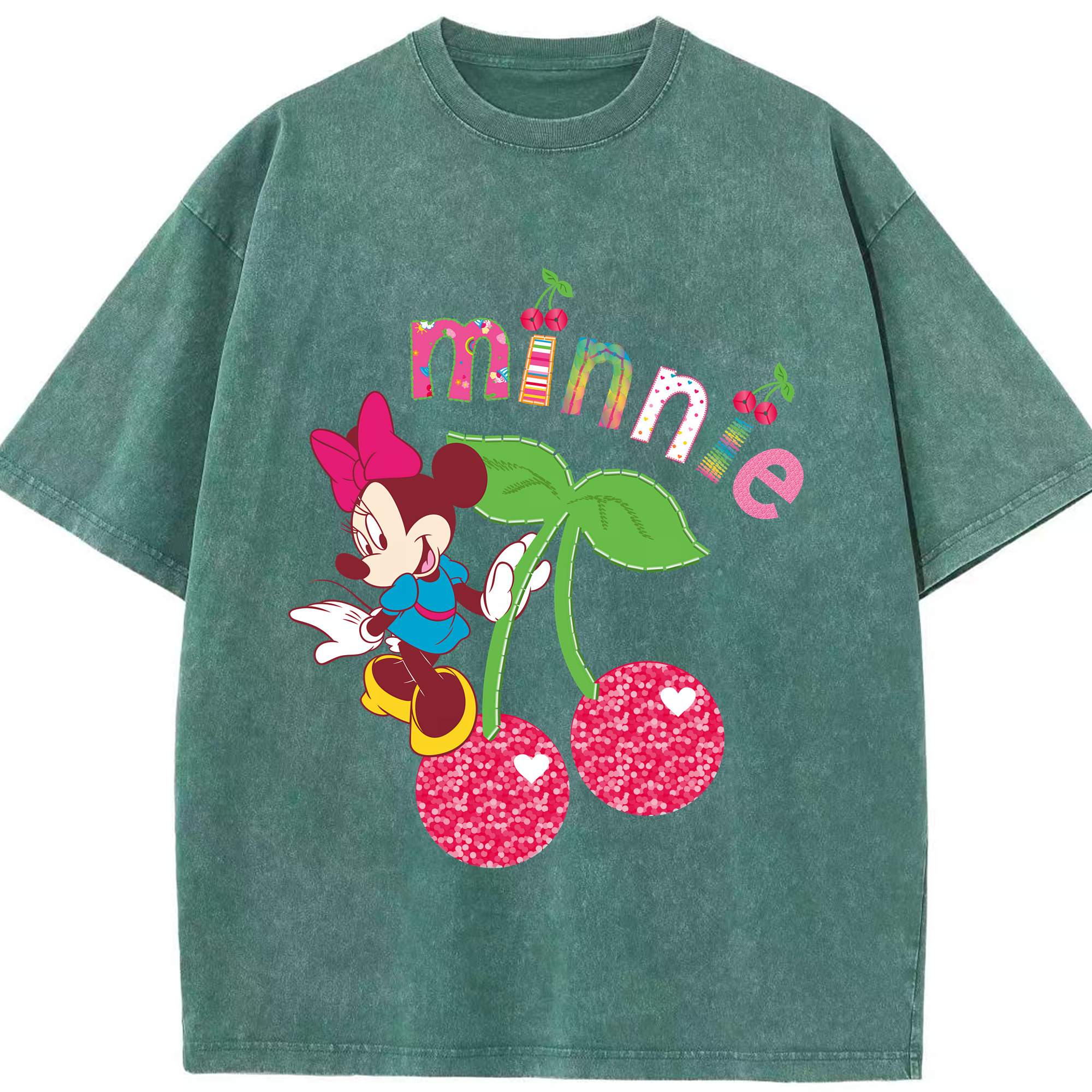 （画像用） ミッキーマウス Mickey Mouse 綿100% ヴィンテージ風 半袖Tシャツ（フロントプリント）